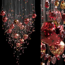 KTV Commercial Space Hotel Lobby Red Color Luxury Modern Decorative Led Chandelier Light